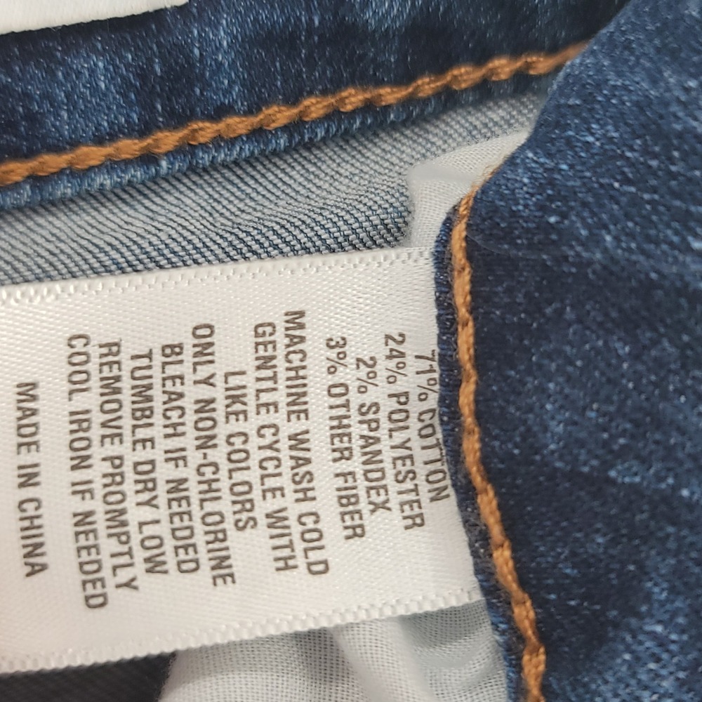 True Craft Womens 5R High Rise Flare Jeans Blue Stretch‎ Raw Hem - Picture 7 of 7